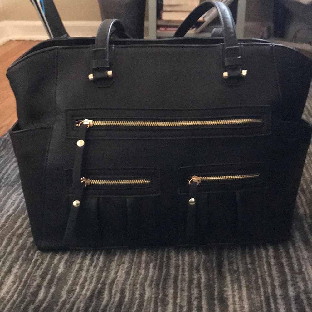 Classy Black Work / Laptop Bag with Gold Detail